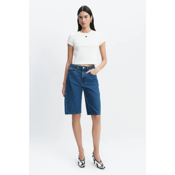 Aje Cowrie Baby Tee in White | T-shirts | Luxury Shoes 