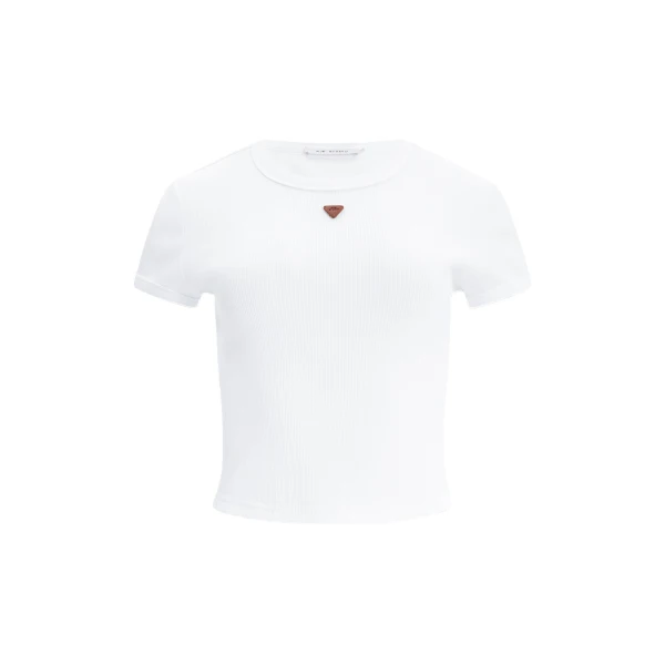 Aje Cowrie Baby Tee in White | T-shirts | Luxury Shoes 