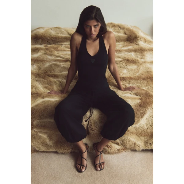 Aje Cowrie Halter Tank in Black | Tops | Luxury Shoes 