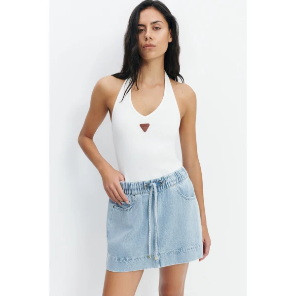 Aje Cowrie Halter Tank in White | Tops | Luxury Shoes 