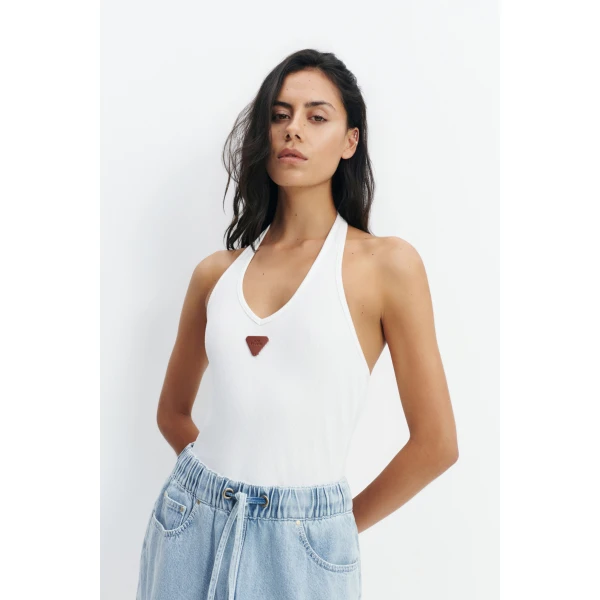 Aje Cowrie Halter Tank in White | Tops | Luxury Shoes 