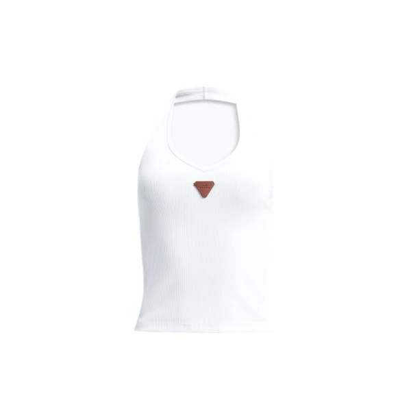 Aje Cowrie Halter Tank in White | Tops | Luxury Shoes 