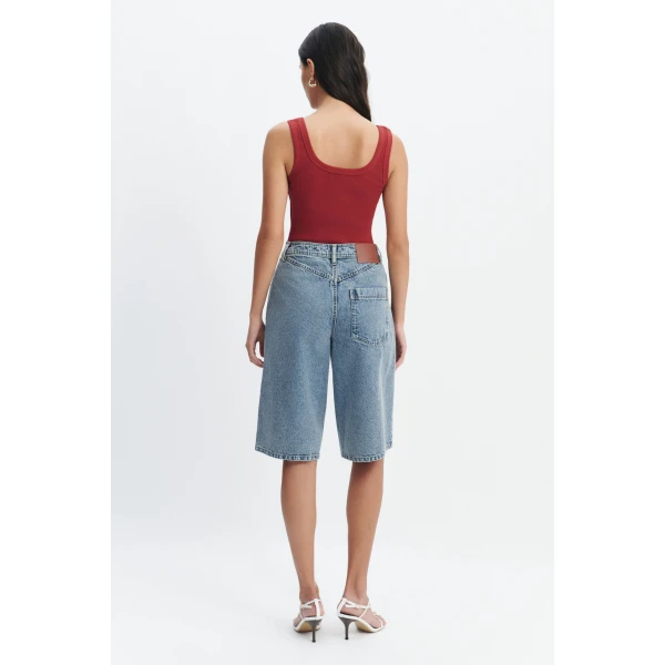Aje Cowrie Scoop Tank in Claret | Tops | Luxury Shoes 