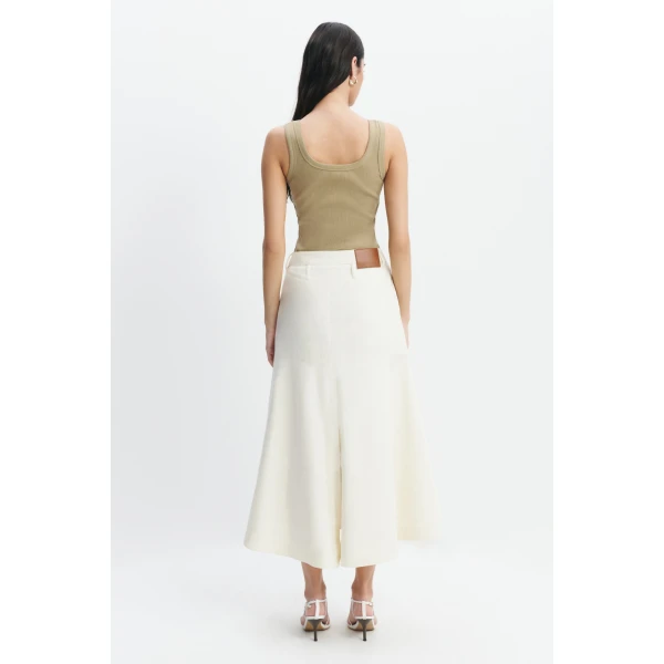 Aje Cowrie Scoop Tank in Pale Olive | Tops | Luxury Shoes 