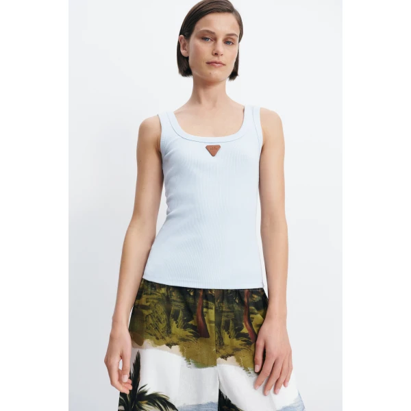 Aje Cowrie Scoop Tank in Powder Blue | Tops | Luxury Shoes 