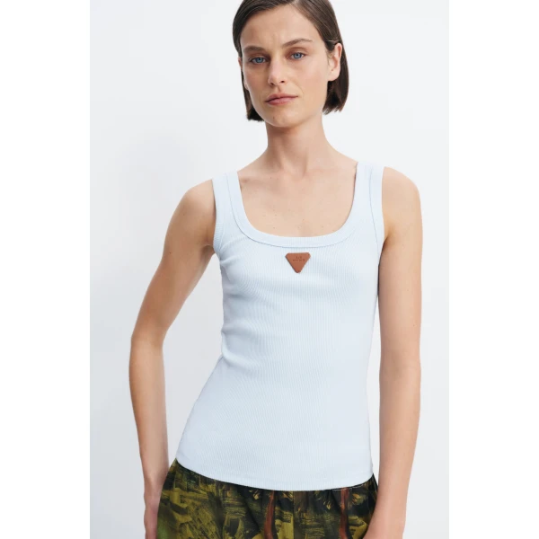 Aje Cowrie Scoop Tank in Powder Blue | Tops | Luxury Shoes 