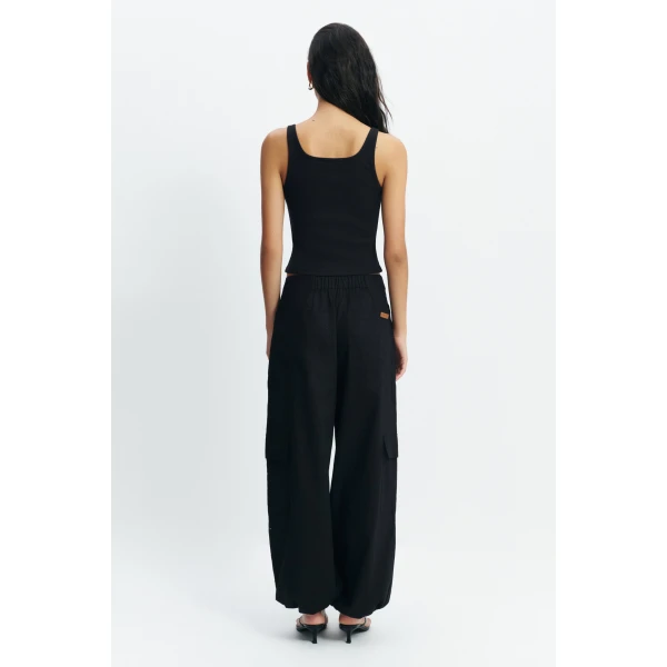 Aje Cowrie Square Neck Tank in Black | Tops | Luxury Shoes 