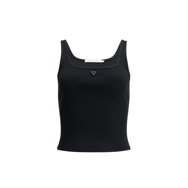 Aje Cowrie Square Neck Tank in Black | Tops | Luxury Shoes 