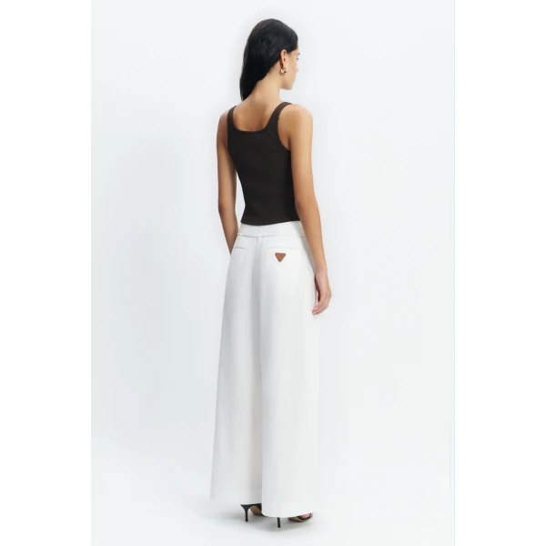 Aje Cowrie Square Neck Tank in Chocolate | Tops | Luxury Shoes 