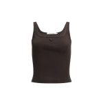 Aje Cowrie Square Neck Tank in Chocolate | Tops | Luxury Shoes 