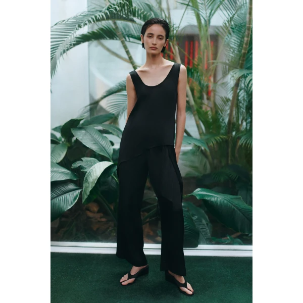 Aje Dawn Asymmetric Top in Black | Tops | Luxury Shoes 