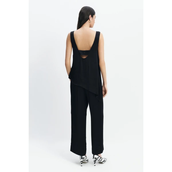 Aje Dawn Asymmetric Top in Black | Tops | Luxury Shoes 
