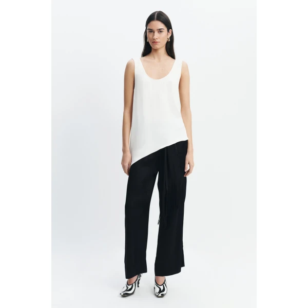 Aje Dawn Asymmetric Top in Ivory | Tops | Luxury Shoes 