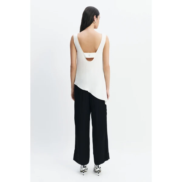 Aje Dawn Asymmetric Top in Ivory | Tops | Luxury Shoes 