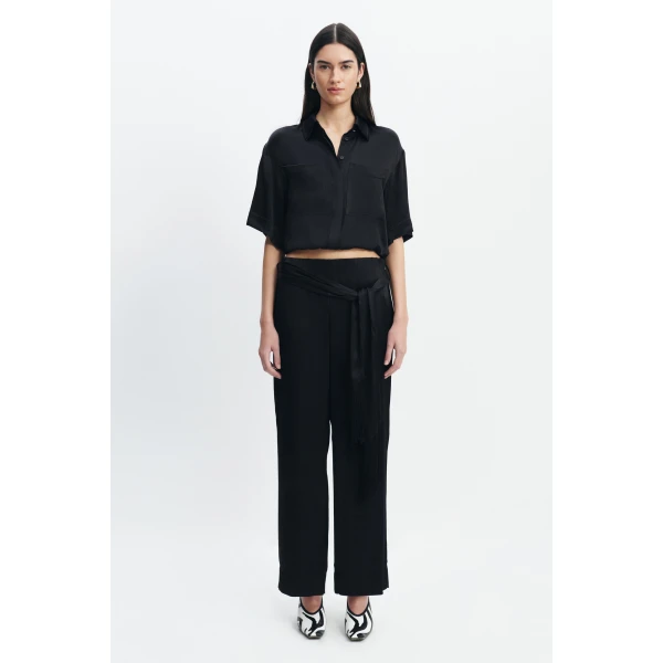 Aje Dawn Bubble Shirt in Black | Shirts | Luxury Shoes 