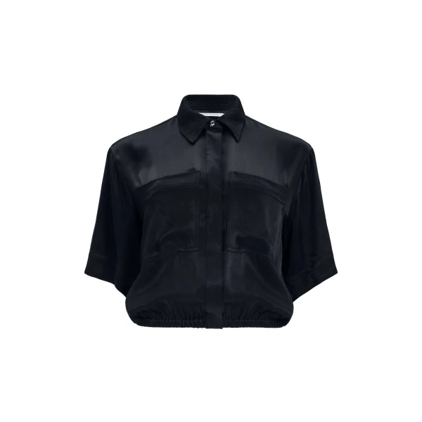 Aje Dawn Bubble Shirt in Black | Shirts | Luxury Shoes 