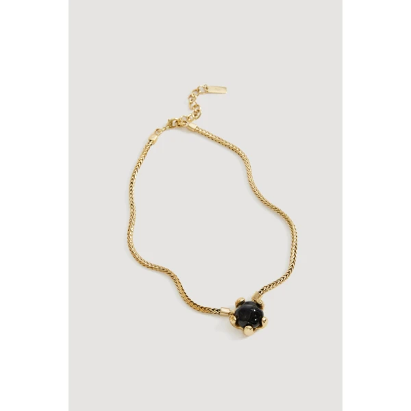 Aje Dusk Resin Necklace in Gold/Onyx | Necklace | Luxury Shoes 