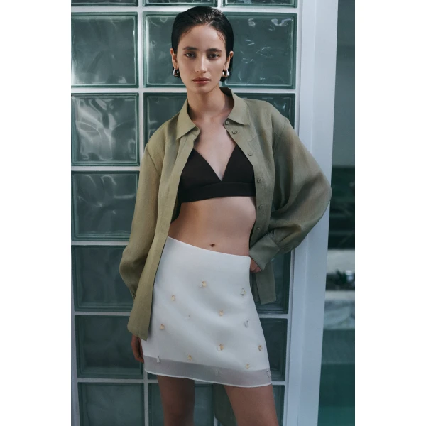 Aje Dylan Rib Bralette in Chocolate | Tops | Luxury Shoes 