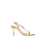 Aje Elan Asymmetric Droplet Heel in Gold | Heels | Luxury Shoes 