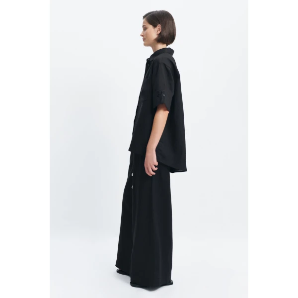 Aje Ella Oversized Shirt in Black | Shirts | Luxury Shoes 