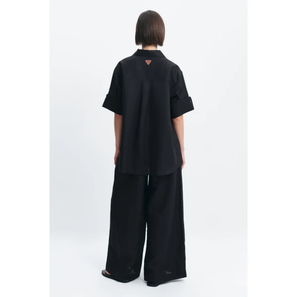 Aje Ella Oversized Shirt in Black | Shirts | Luxury Shoes 