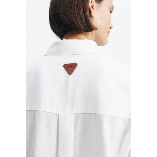 Aje Ella Oversized Shirt in White | Shirts | Luxury Shoes 