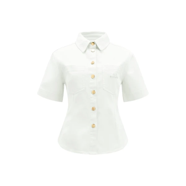 Aje Elsie Belted Shirt in Ecru Wash | Shirts | Luxury Shoes 