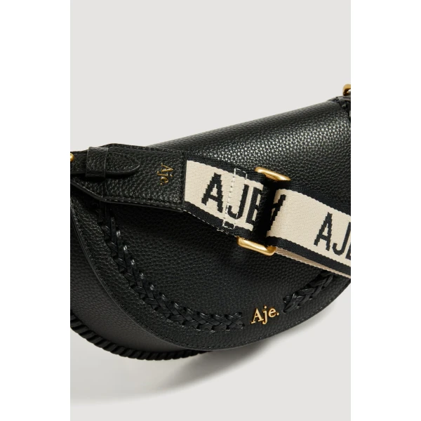 Aje Emery Medium Saddle Bag in Black | Shoulder & Crossbody Bags | Luxury Shoes 