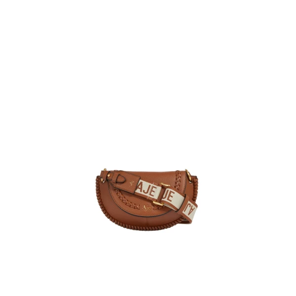 Aje Emery Small Saddle Bag in Spiced Chai | Shoulder & Crossbody Bags | Luxury Shoes 