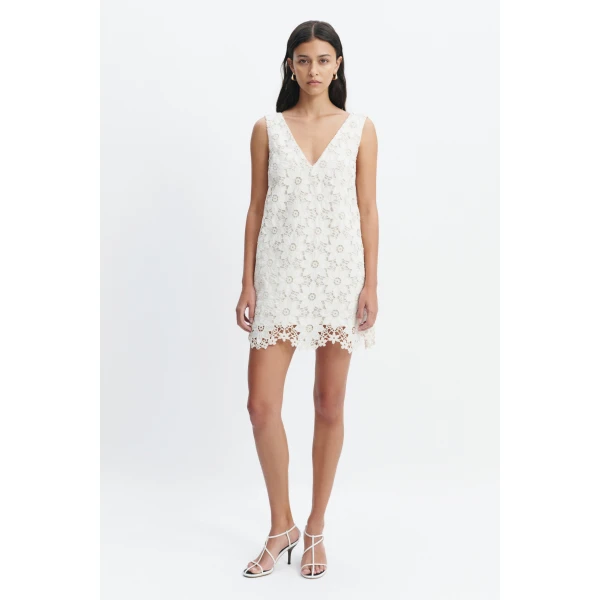 Aje Estelle Cutout Mini Dress in White | Mini Dresses | Luxury Shoes 