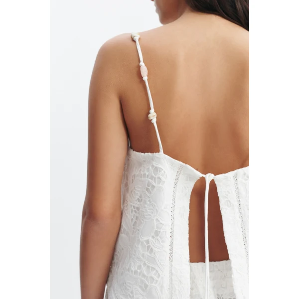 Aje Estelle Tie Back Top in White | Tops | Luxury Shoes 