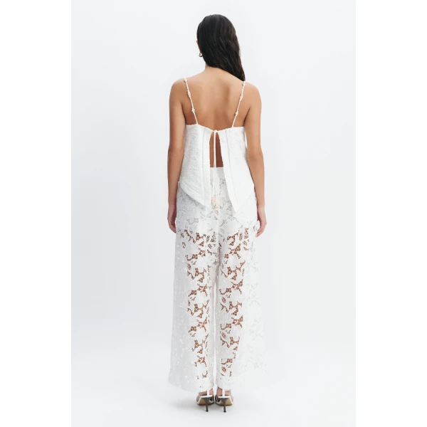 Aje Estelle Tie Back Top in White | Tops | Luxury Shoes 