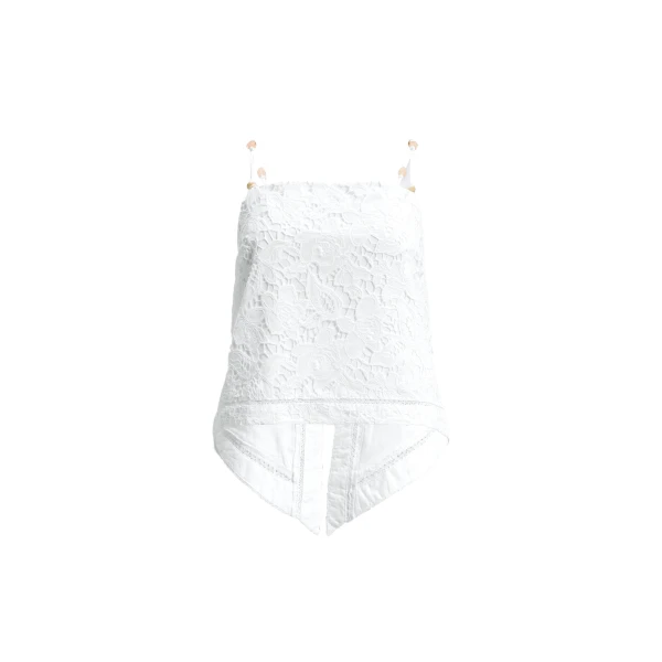 Aje Estelle Tie Back Top in White | Tops | Luxury Shoes 