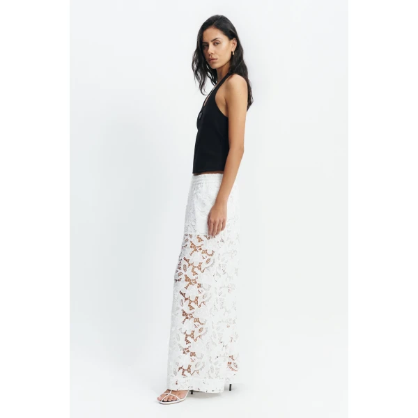 Aje Estelle Wide Leg Pant in White | Pants | Luxury Shoes 