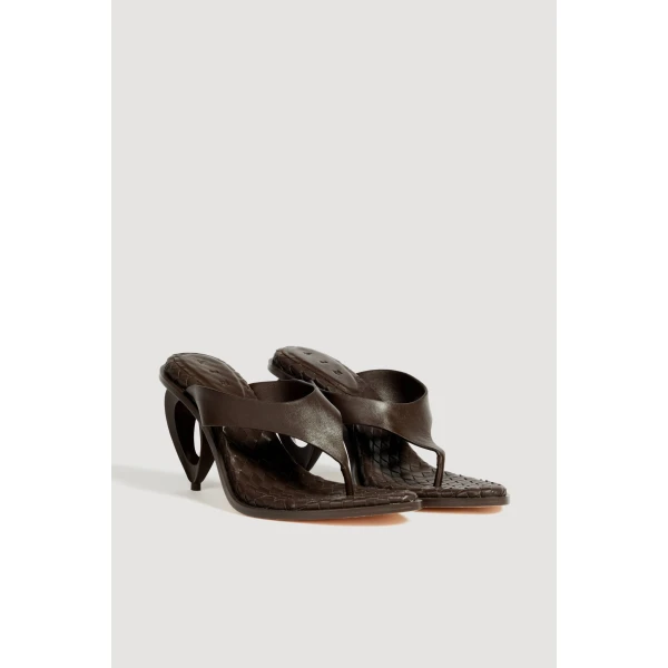 Aje Eternal Sculptural Heel Sandal in Chocolate | Heels | Luxury Shoes 