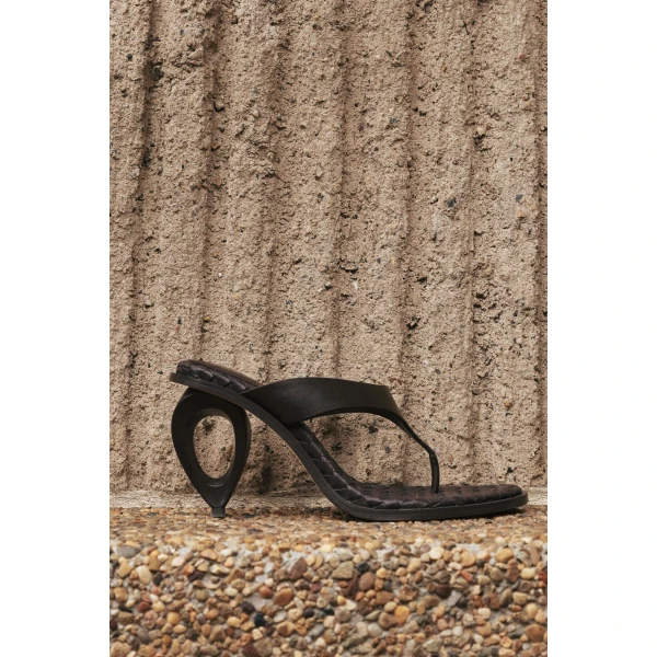 Aje Eternal Sculptural Heel Sandal in Chocolate | Heels | Luxury Shoes 