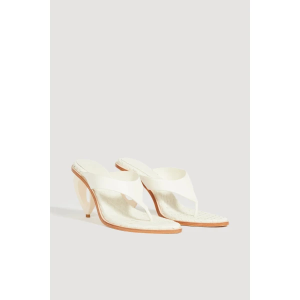 Aje Eternal Sculptural Heel Sandal in Ivory | Heels | Luxury Shoes 