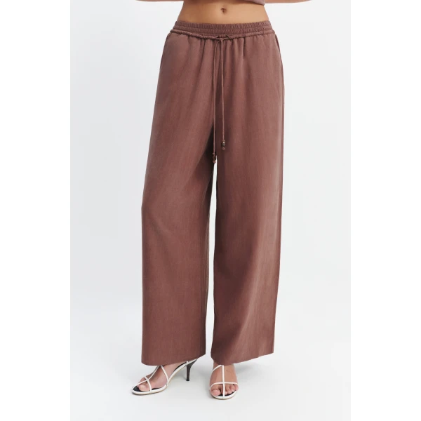 Aje Evie Relaxed Pant in Milk Chocolate | Pants | Luxury Shoes 