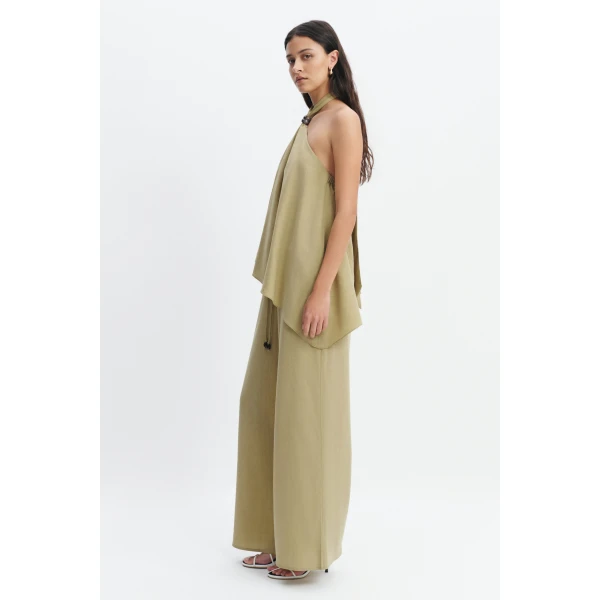 Aje Evie Relaxed Pant in Pale Olive | Pants | Luxury Shoes 