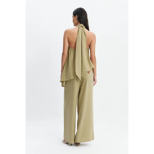 Aje Evie Relaxed Pant in Pale Olive | Pants | Luxury Shoes 