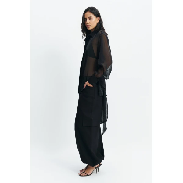 Aje Florence Tie Shirt in Black | Shirts | Luxury Shoes 