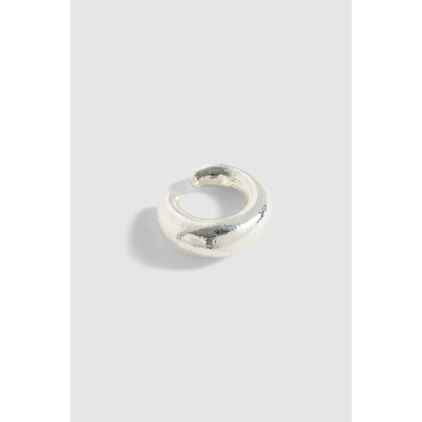 Aje Giada Thick Ear Cuff in Silver | Earrings | Luxury Shoes 