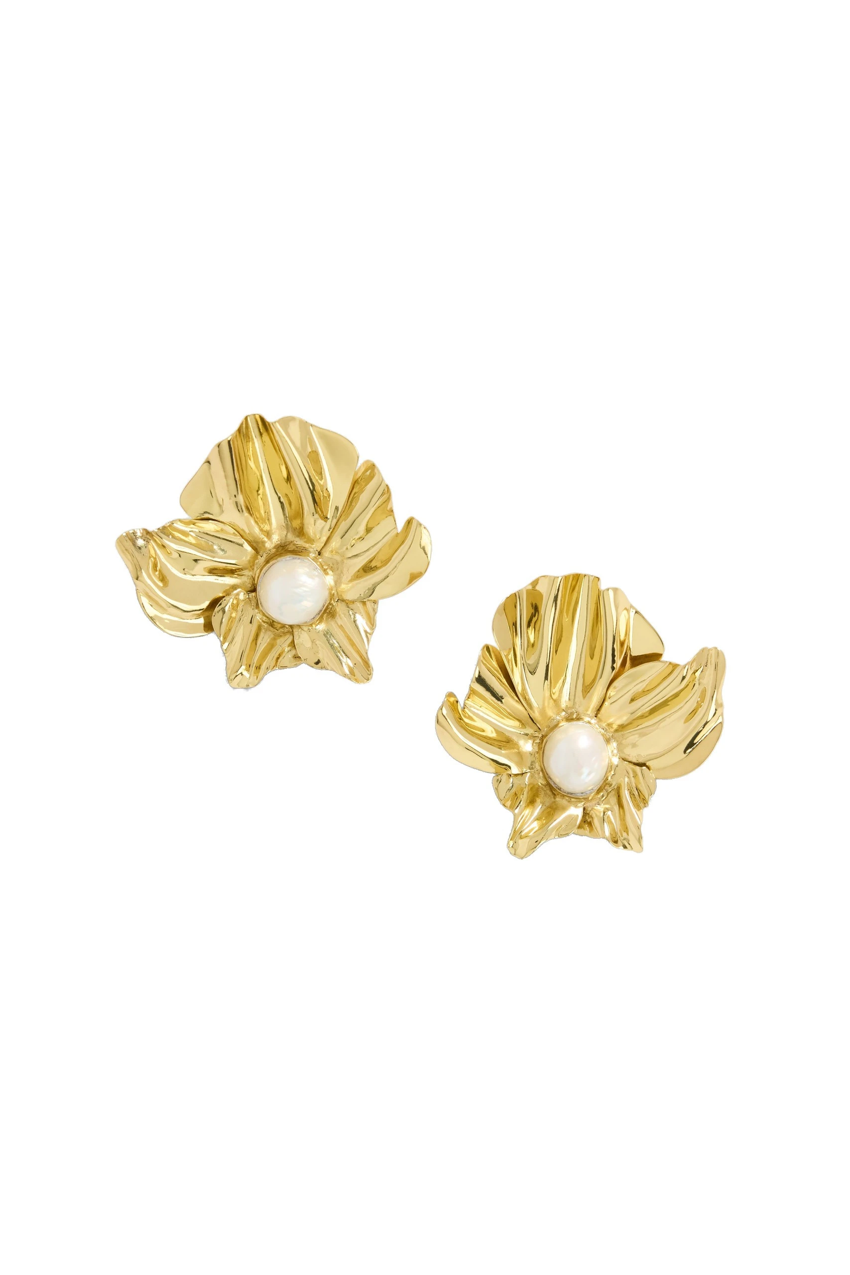 Aje Harlo Flower Earring Gold/Pearl Aje Harlo Flower Earring in Gold/Pearl | Earrings | Luxury Shoes