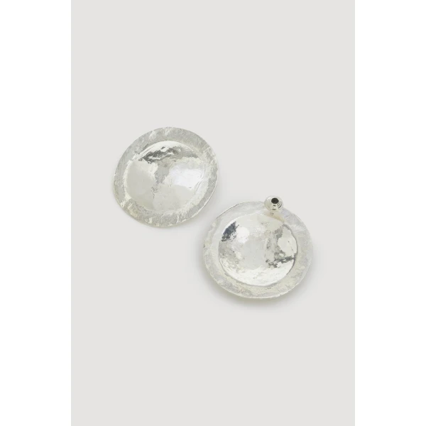 Aje Ira Disc Stud in Silver | Earrings | Luxury Shoes 