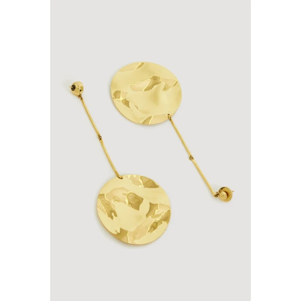 Aje Isabeau Disc Drop Earring in Gold | Earrings | Luxury Shoes 