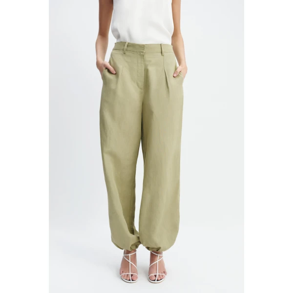 Aje Ivara Harem Pant in Pale Olive | Pants | Luxury Shoes 