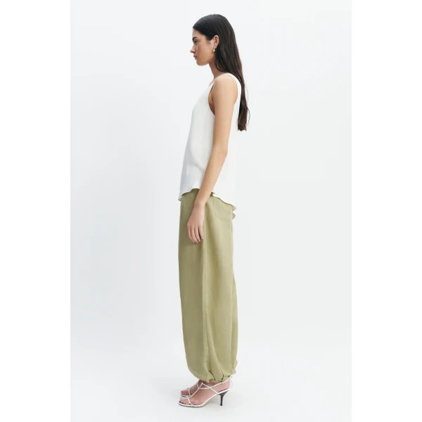 Aje Ivara Harem Pant in Pale Olive | Pants | Luxury Shoes 