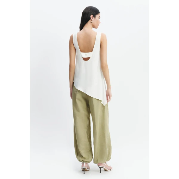 Aje Ivara Harem Pant in Pale Olive | Pants | Luxury Shoes 