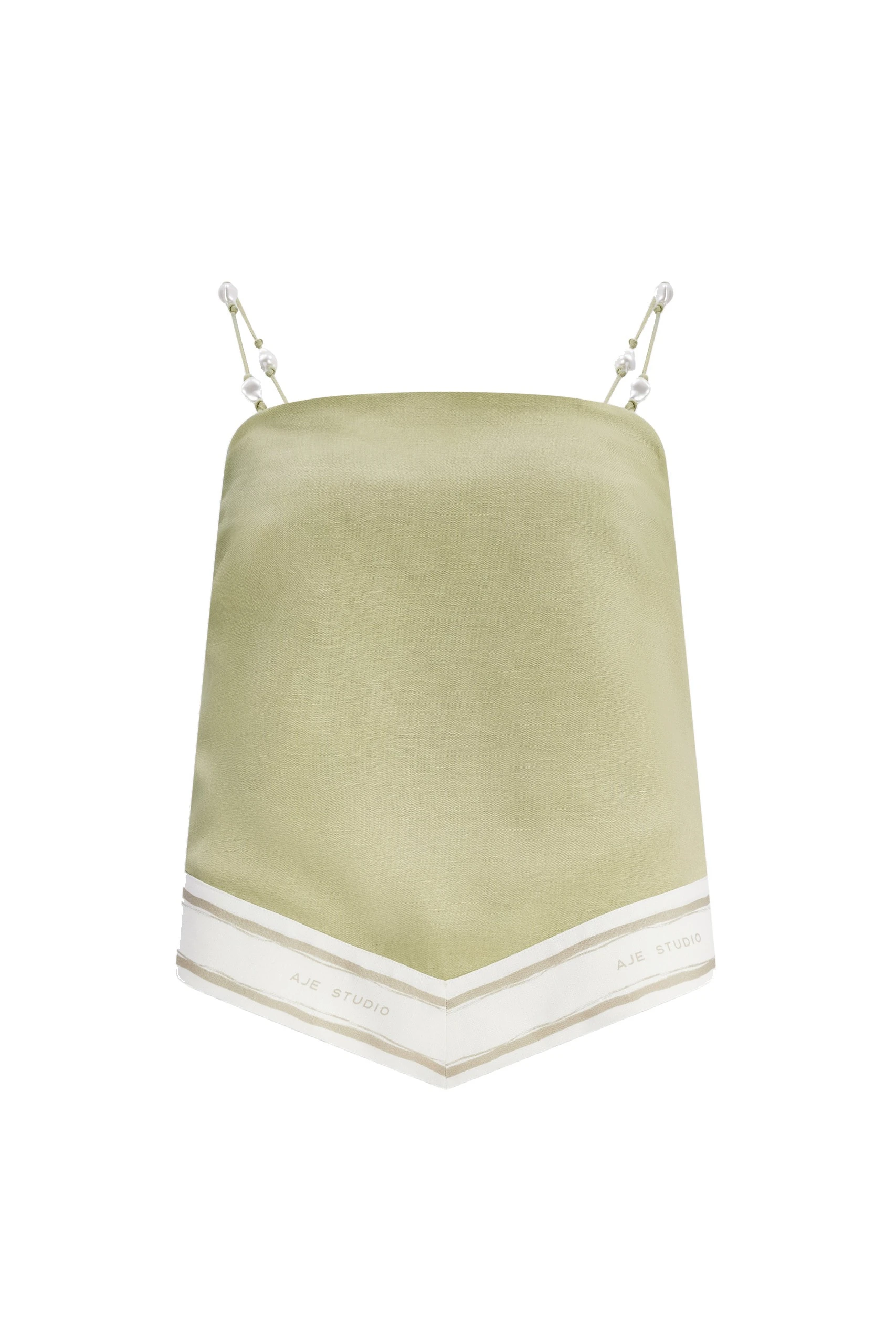 Aje Ivara Tie Back Top Pale Olive Aje Ivara Tie Back Top in Pale Olive | Tops | Luxury Shoes