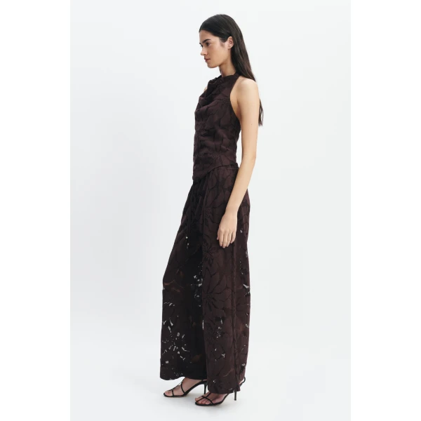 Aje Izzy Relaxed Pant in Chocolate | Pants | Luxury Shoes 